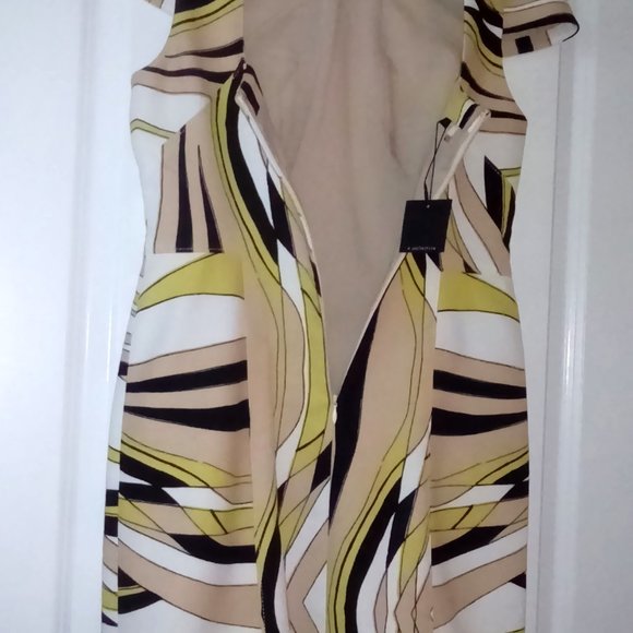 4.collective Multicolor Wave Cotton Cap Sleeve Cocktail Dress - Picture 6 of 10